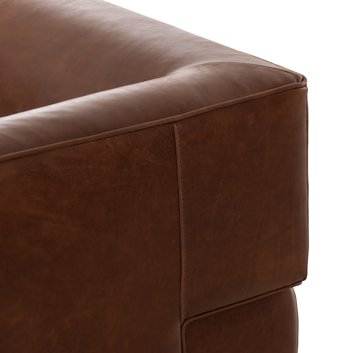 Lance 36" Top Grain Leather Swivel Chair - Dulane Mahogany