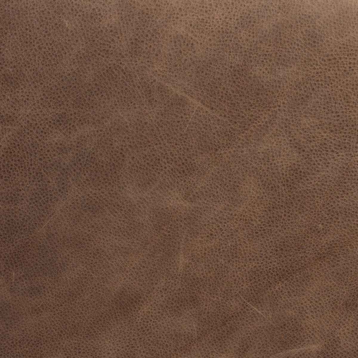 Maxwell 55" Top Grain Leather Square Ottoman - Cigar + Oak