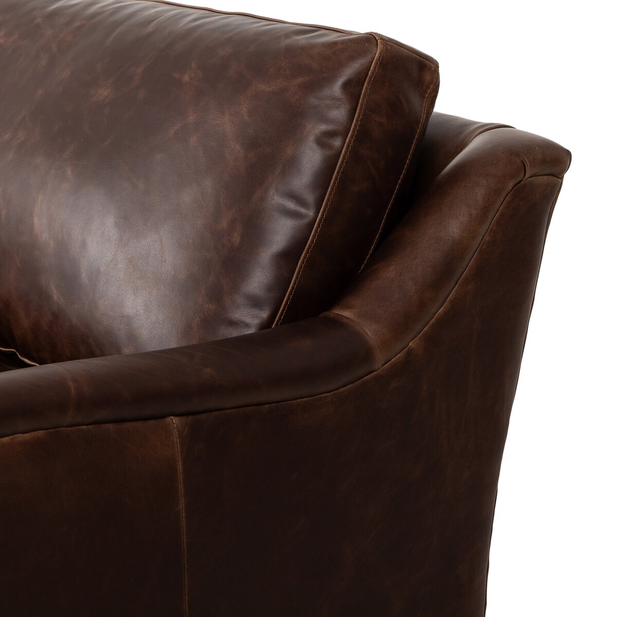 Forest 96" Top Grain Leather Bench Cushion - Raleigh Cigar