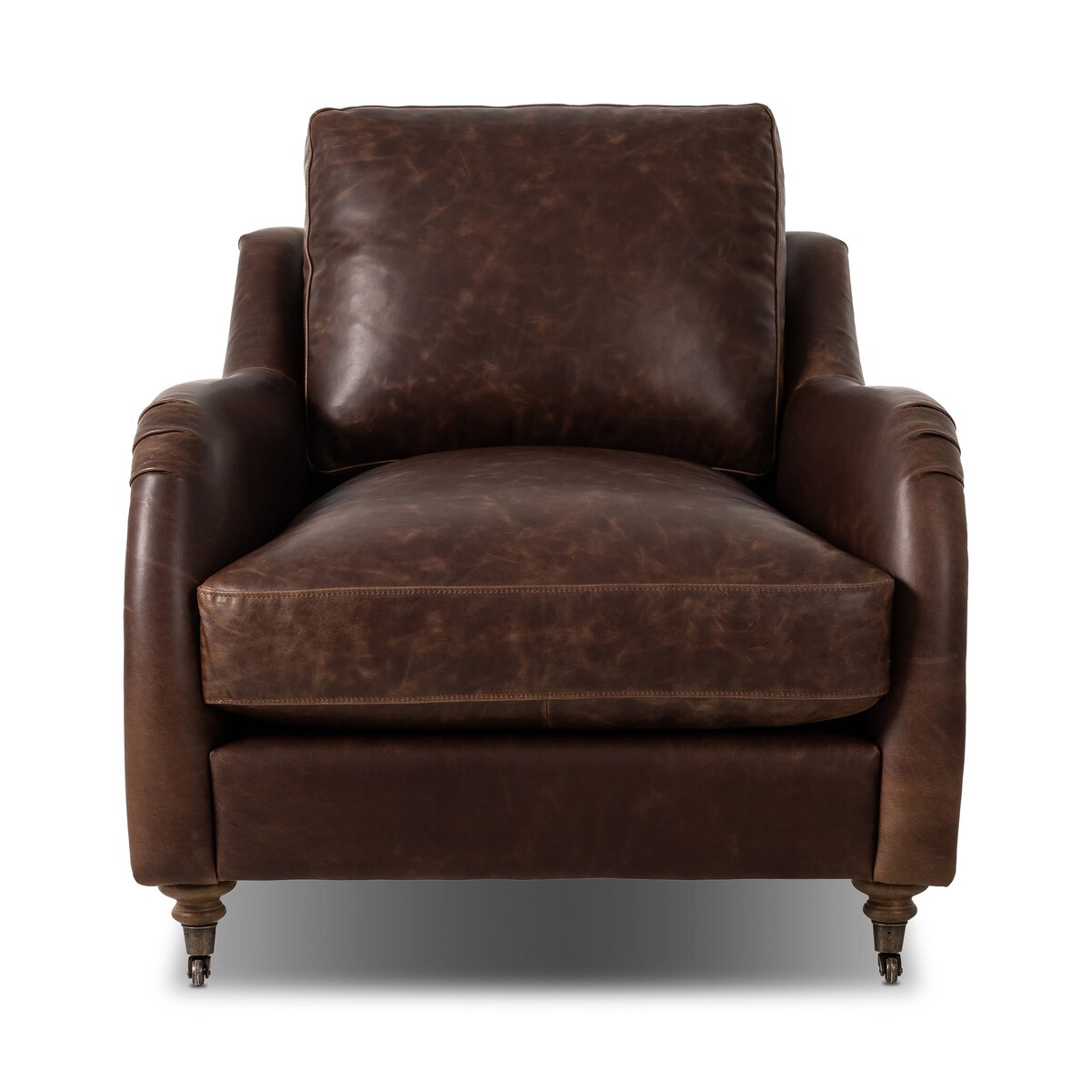 Leanne 33" Top Grain Leather Occasional Chair - Raleigh Cigar