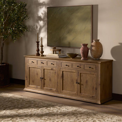 Madelyn 79" 4 Door 6 Drawer Sideboard - Weathered Oak