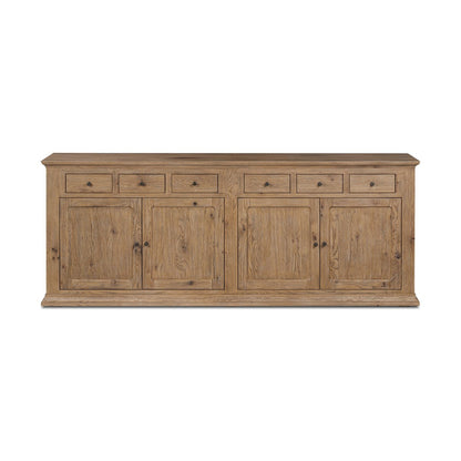 Madelyn 79" 4 Door 6 Drawer Sideboard - Weathered Oak