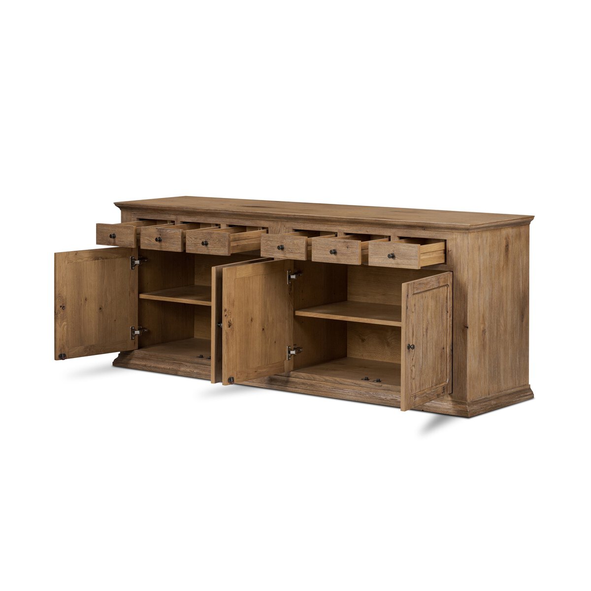 Madelyn 79" 4 Door 6 Drawer Sideboard - Weathered Oak