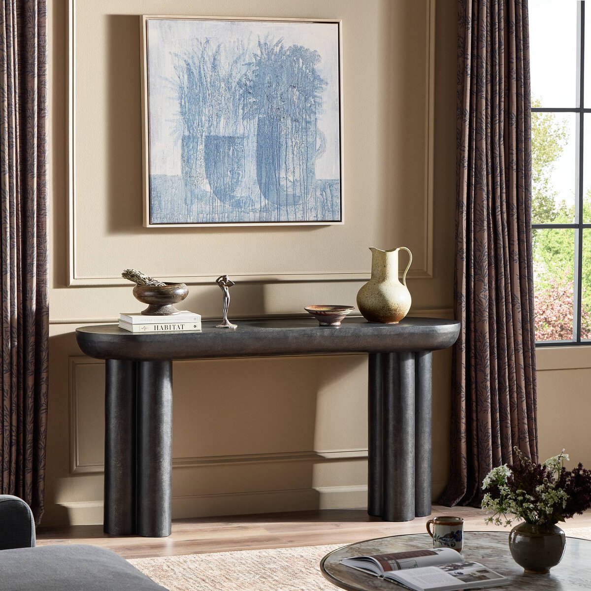 Briar 60" Console Table - Raw Black