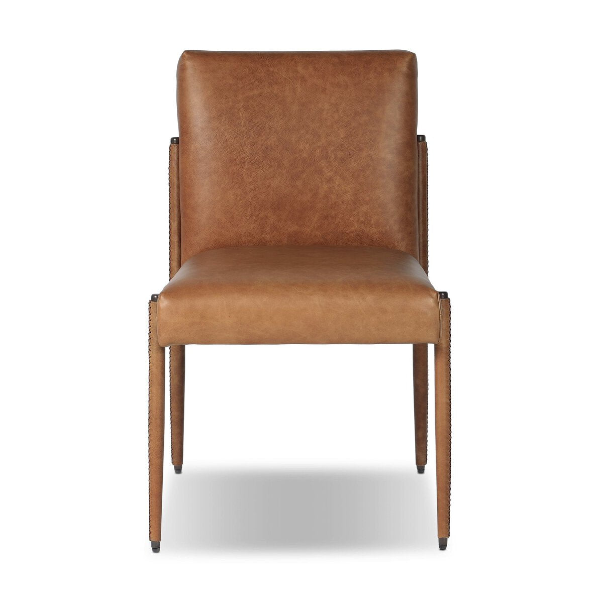 Quinn 20" Top Grain Leather Dining Chair - Chaps Saddle