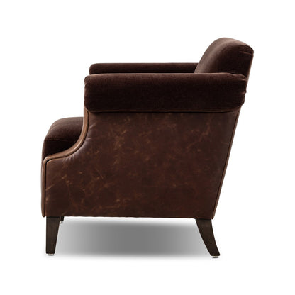Harvey 34" Top Grain Leather Occasional Chair - Monte Chocolate