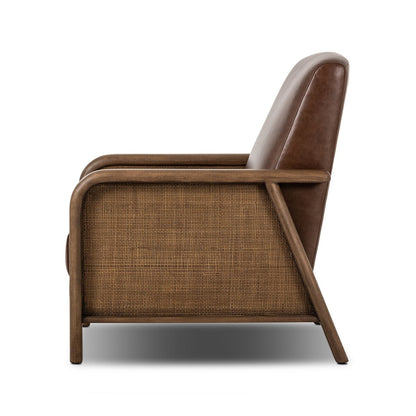 Leander 30" Top Grain Leather Recliner - Havana Brown