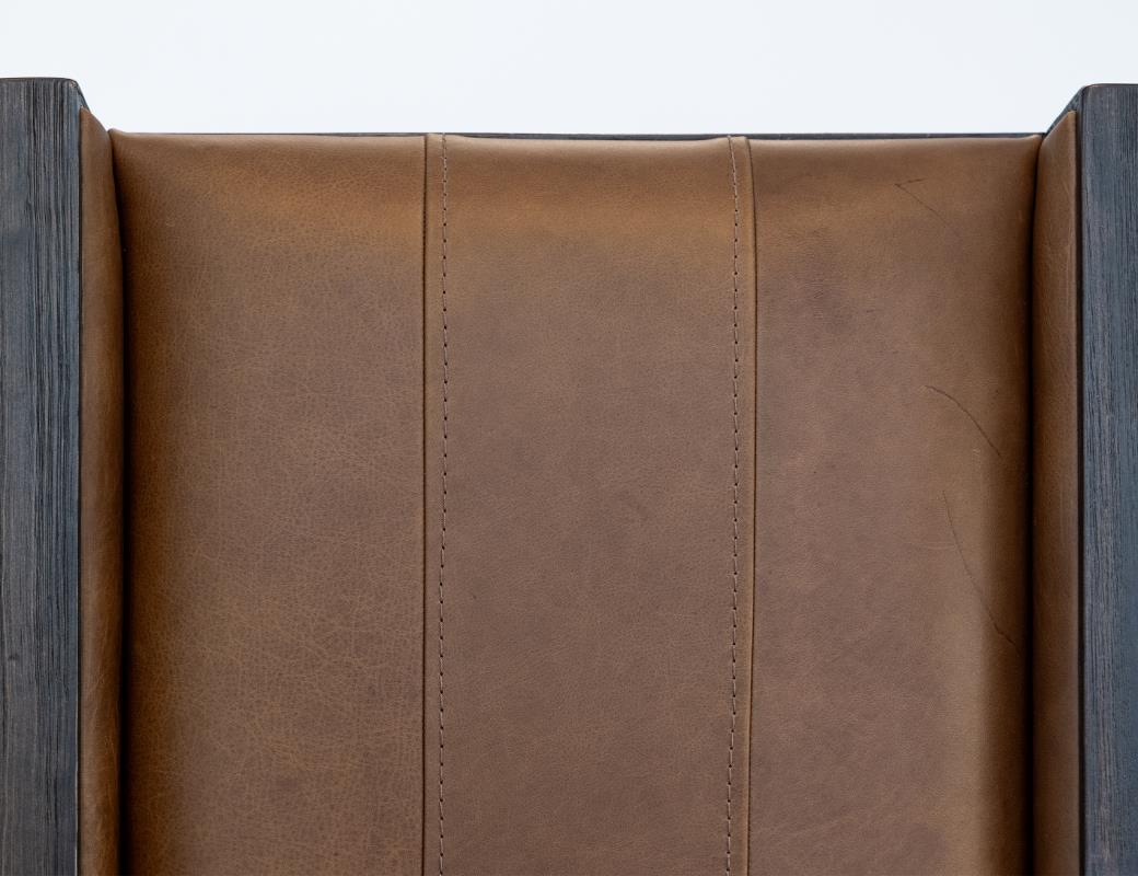 Franz Top Grain Leather Dining Chair - Cognac & Black