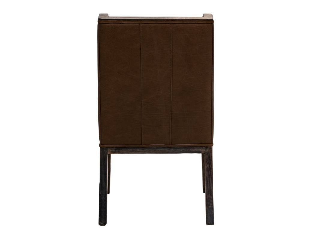 Franz Top Grain Leather Dining Chair - Cognac & Black