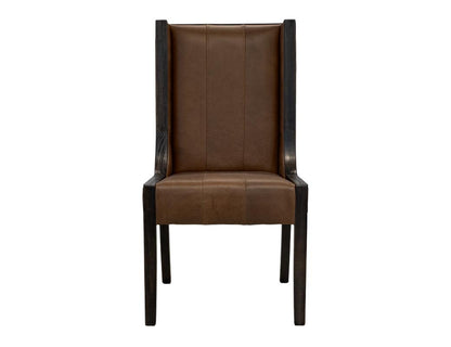 Franz Top Grain Leather Dining Chair - Cognac & Black