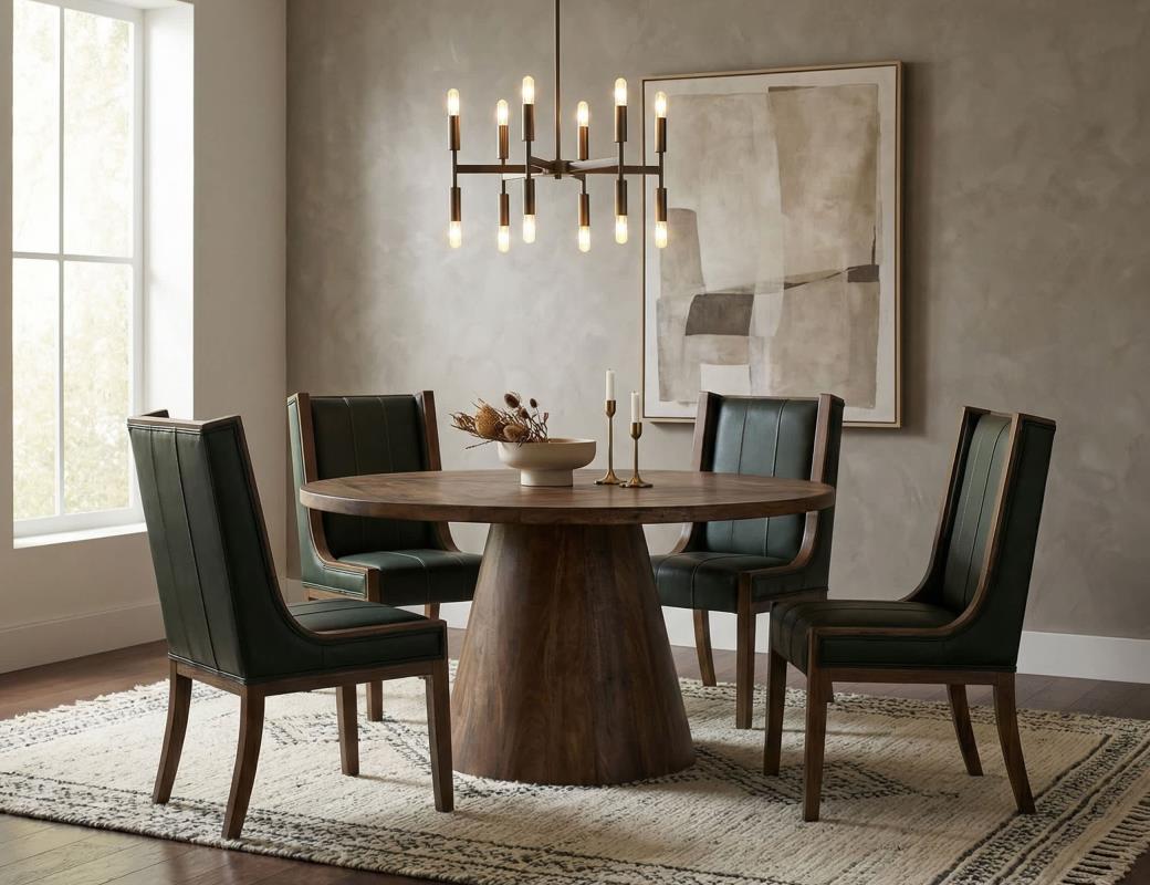 Franz 60" Teak Round Dining Table - Earth