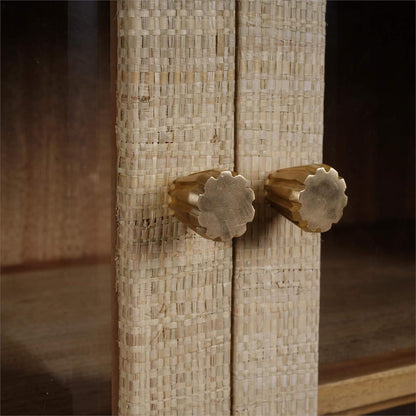 Hadley 84" Mahogany 4 Door 4 Drawer Cabinet - Rattan