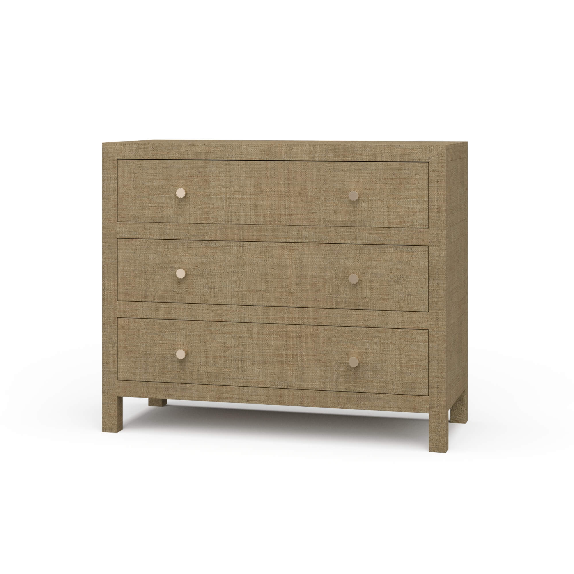 Hadley 42" Mahogany 3 Drawer Dresser - Rattan
