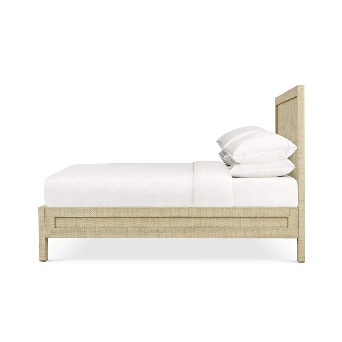 Hadley 64" Mahogany Queen Bed - Rattan