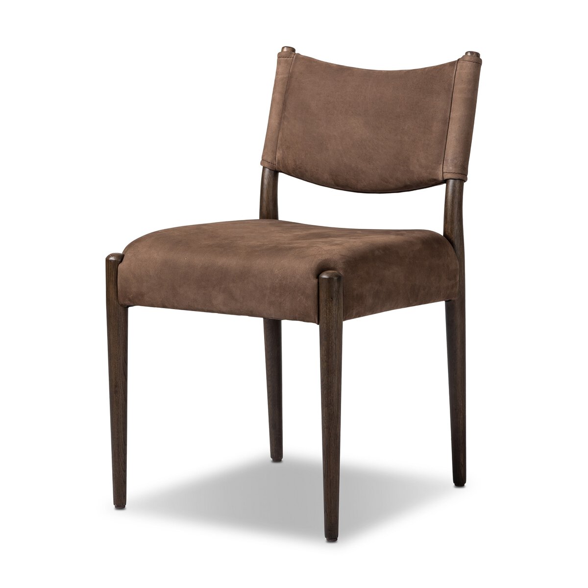 Clara Top Grain Leather Dining Chair - Nubuck Cigar