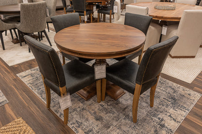 Marcia 42" Acacia Round Dining Table - Natural + Gray