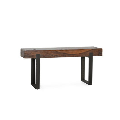 Dante 60" Oak Console Table - Wanut + Iron