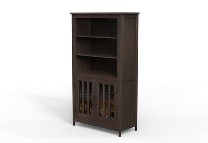 Walter 40" 2 Door Kitchen Cupboard - Natural + Black