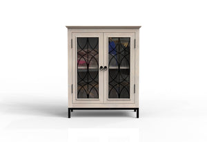 Randolph 36" 2 Door Glass Front Cabinet - New White Wash