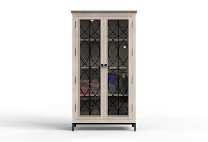 Randolph 40" 2 Door Glass Front Cabinet - New White Wash