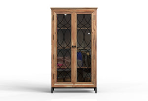 Randolph 40" 2 Door Glass Front Cabinet - Natural