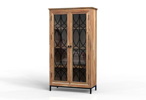 Randolph 40" 2 Door Glass Front Cabinet - Natural