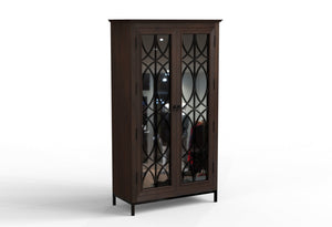 Randolph 40" 2 Door Glass Front Cabinet - Natural + Black