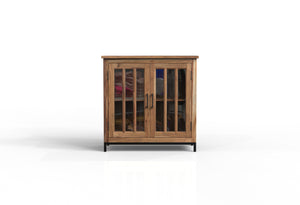 Walter 40" 2 Door Glass Front Cabinet - Natural