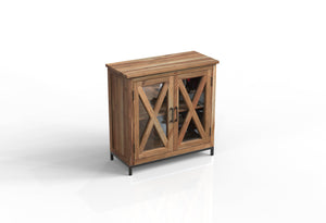 Wesley 40" 2 Door Glass Front Cabinet - Natural