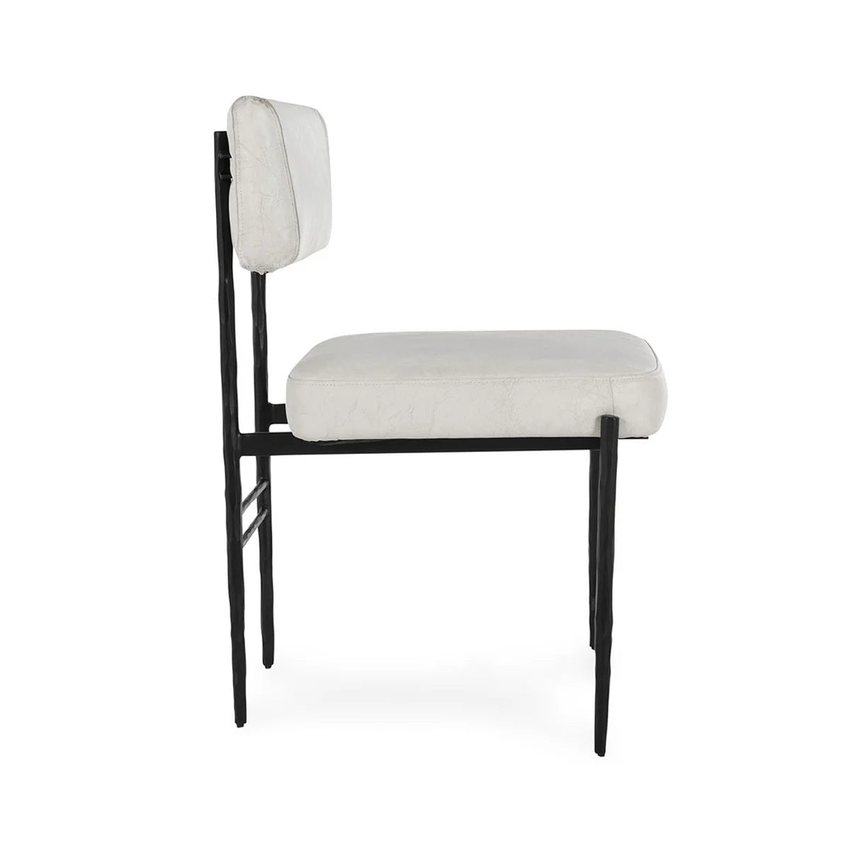 Sonnet 19" Top Grain Leather Dining Chair - Off White