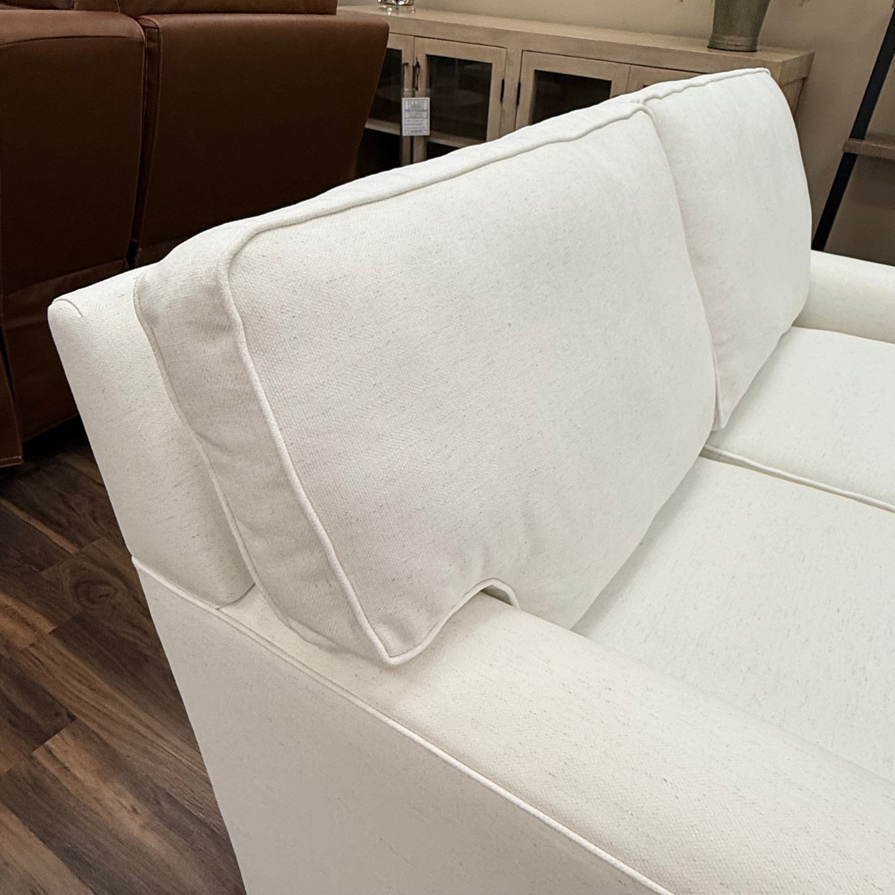 Leah 83" Wide Track Arm 2 Cushion Sofa - Performance Snow