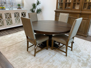 Malcolm 60" Acacia Round Dining Table - Natural + Black