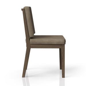 Wendell Top Grain Leather Dining Side Chair - Taupe + Earth