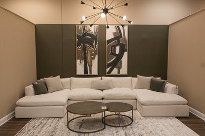 Harlow Express Ship 182" Dual Chaise Sectional - Performance Veil White