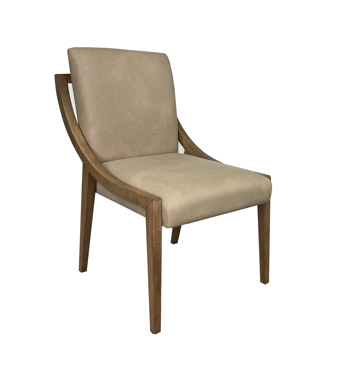 Wendell Top Grain Leather Dining End Chair - Taupe + Earth