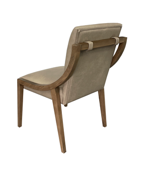 Wendell Top Grain Leather Dining End Chair - Taupe + Earth