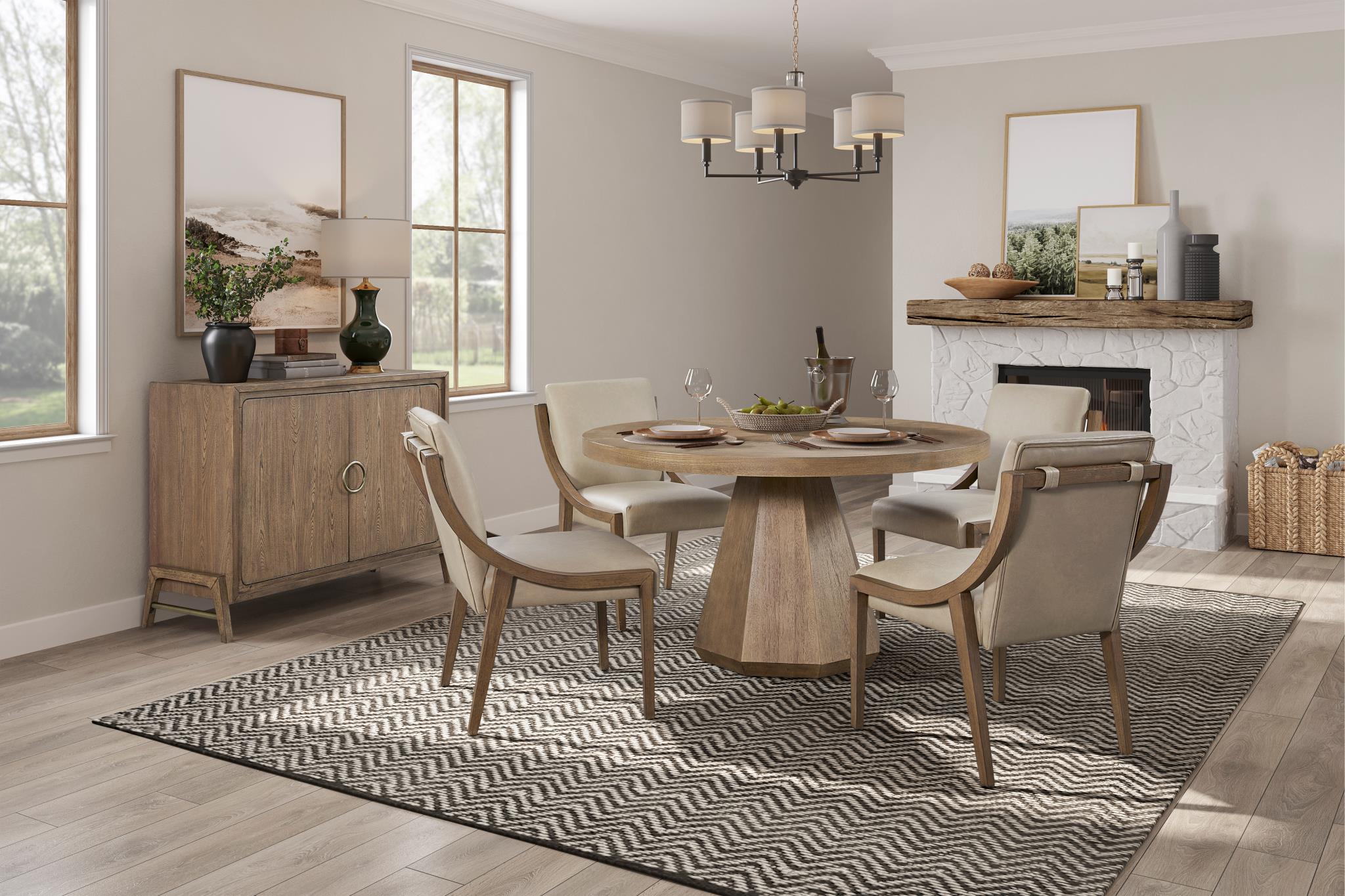 Wendell 54" Round Elm Dining Table - Latte