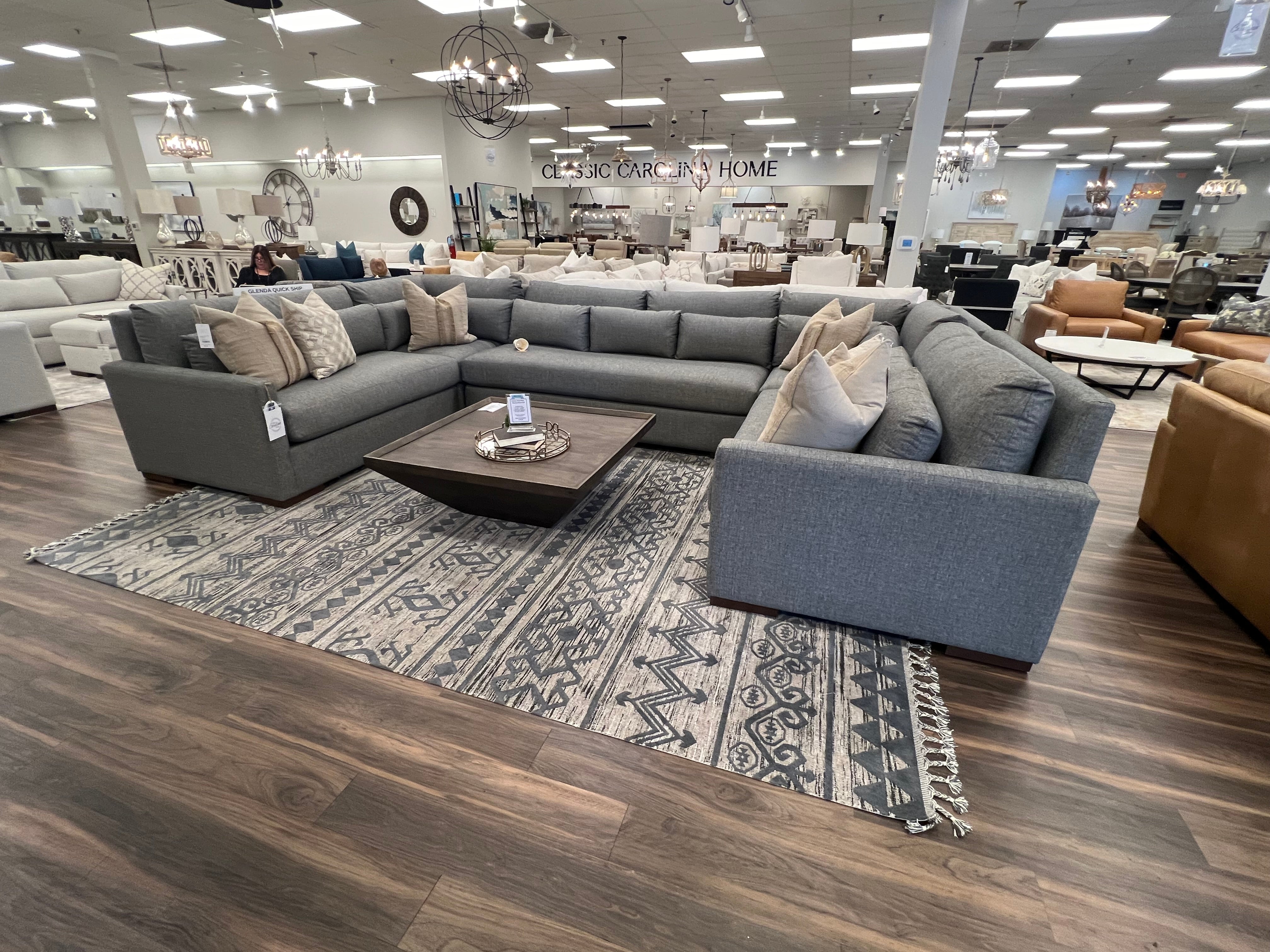 Glenda 170" x 104" x 104" Quick Ship Bench Cushion Sectional - Crypton Pepper