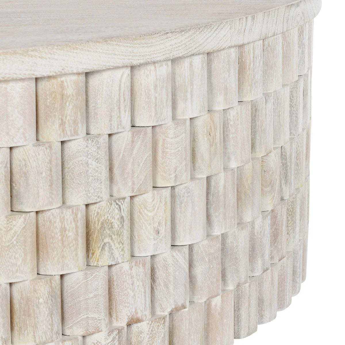 Maderia 40" Round Coffee Table - Coastal White