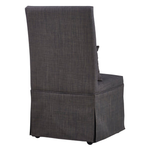 Mandy Slipcovered Side Chair - Charcoal Tweed