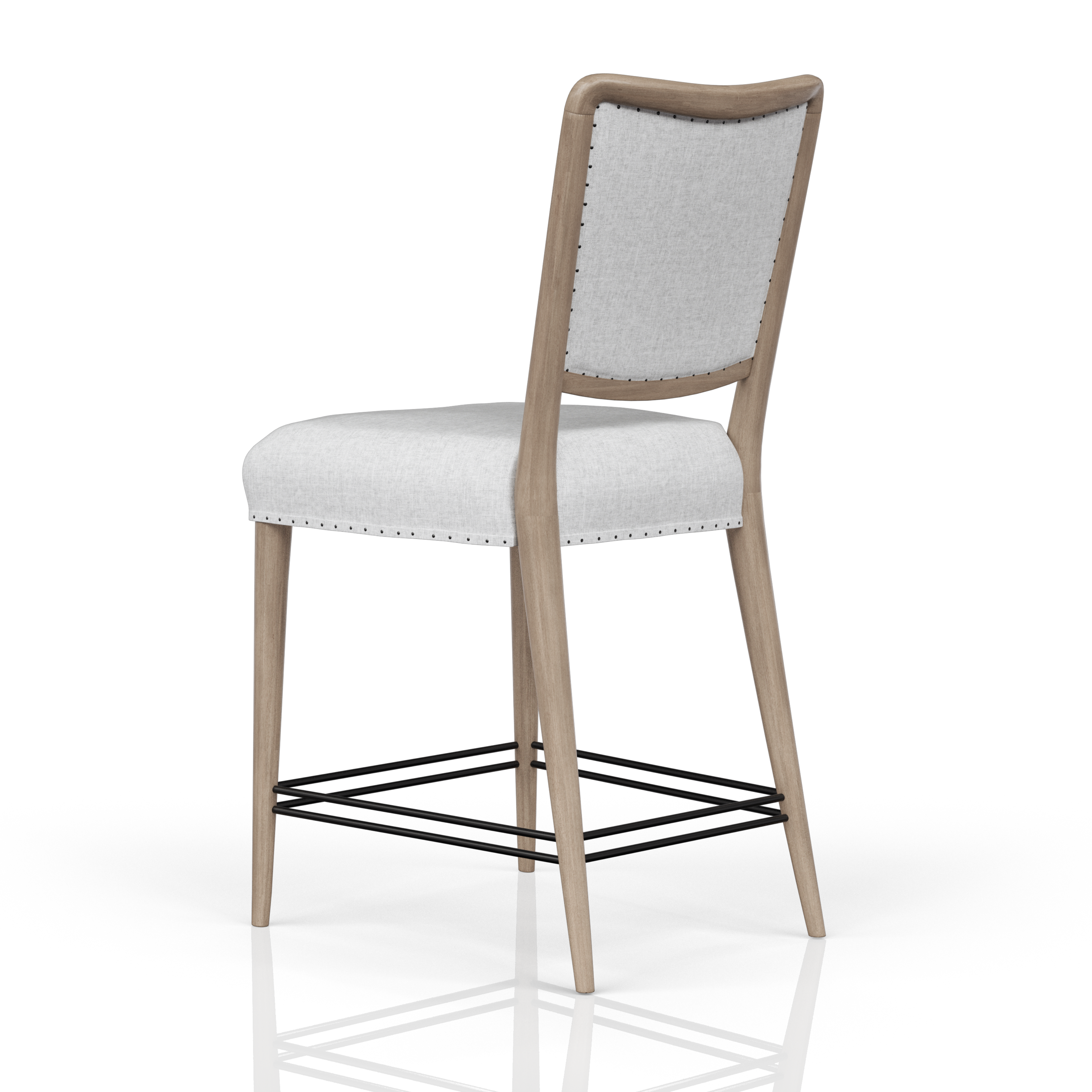 Marissa Upholstered Counter Stool - Almond + Driftwood