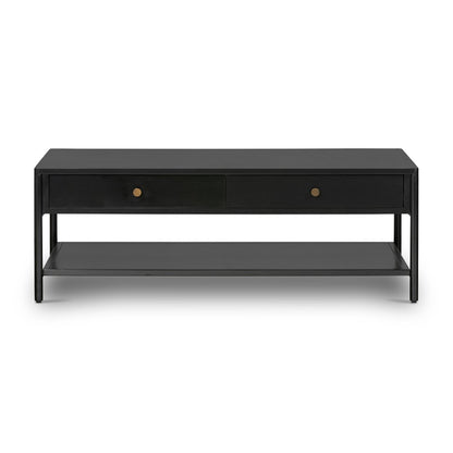 Ellington 46" 2 Drawer Coffee Table - Black Iron + Bronze