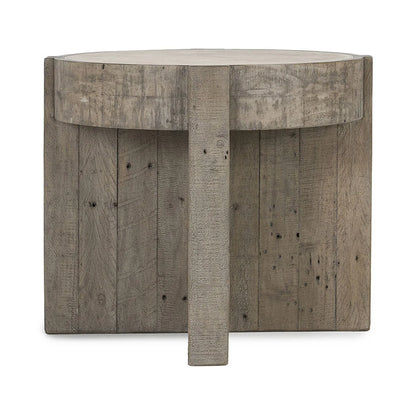 Sheldon 26" Round End Table - Distressed Grey