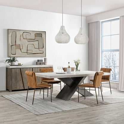 Irving 84" Reclaimed Pine + Concrete Dining Table