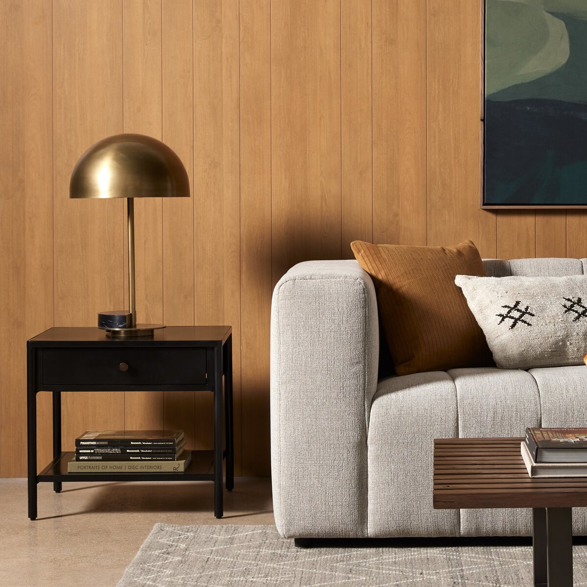 Ellington 22" End Table - Black Iron + Bronze
