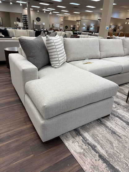 Gretchen Quick Ship 153" x 107" 5 Cushion Wide Track Arm Sectional w/LAF Chaise - Crypton Quicksilver