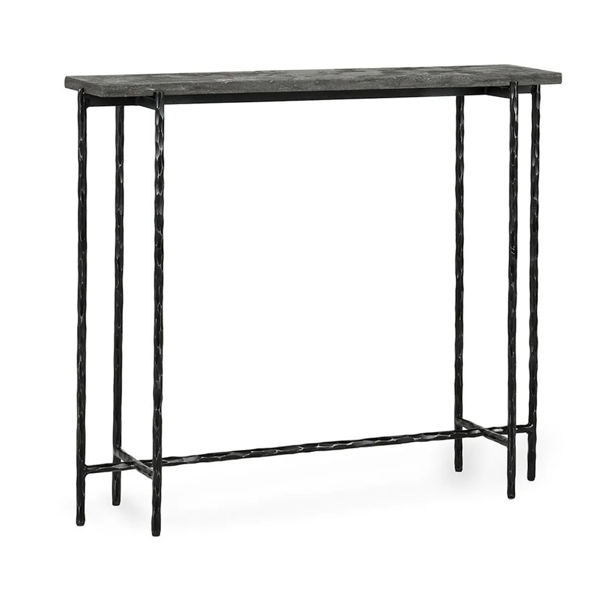 Hiro 35" Iron Console Table - Iron + Blue Stone