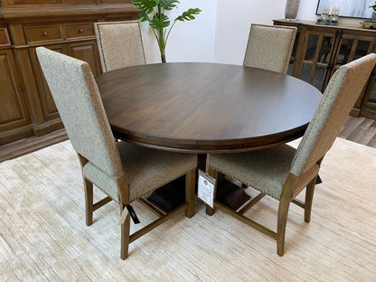 Marcia 60" Acacia Round Dining Table - Natural + Black