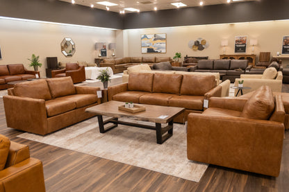 Wyatt 50" Wide Track Arm Oversized Top Grain Leather Chair - Desert Sand