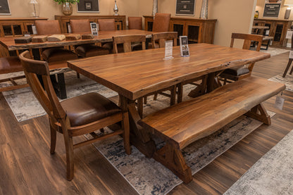 Malcolm Acacia 84" Live Edge Dining Table - Natural + Gray